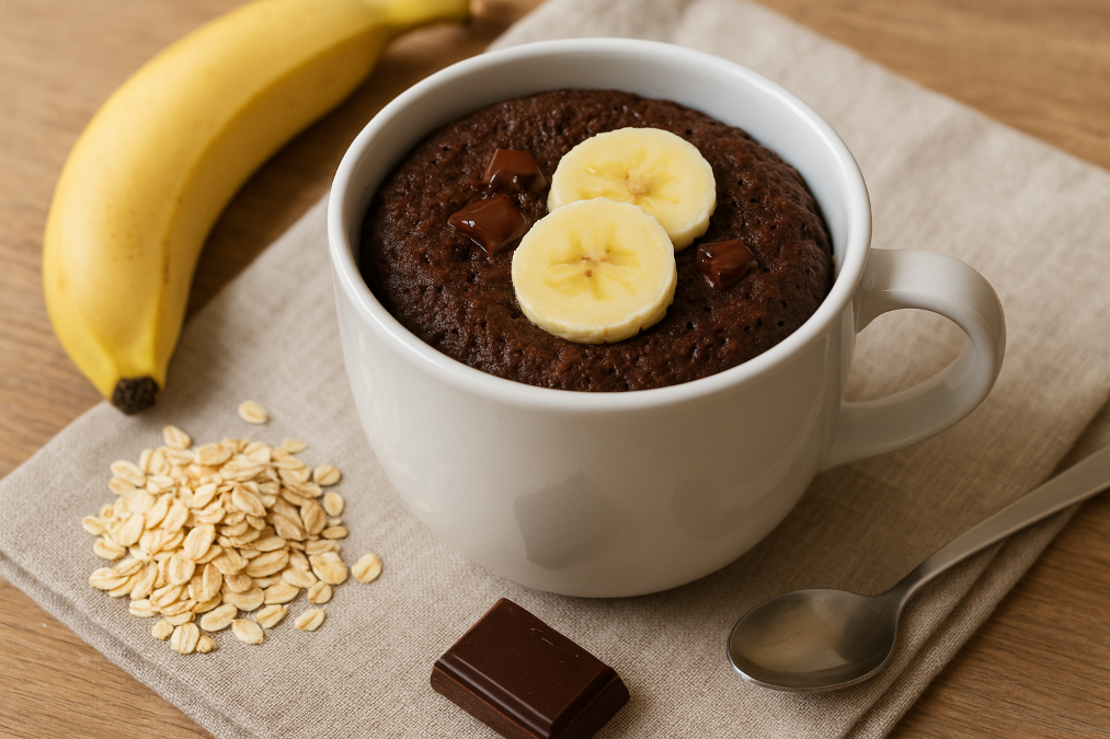 Recette gateau flocon d avoine banane chocolat micro onde rapide et facile