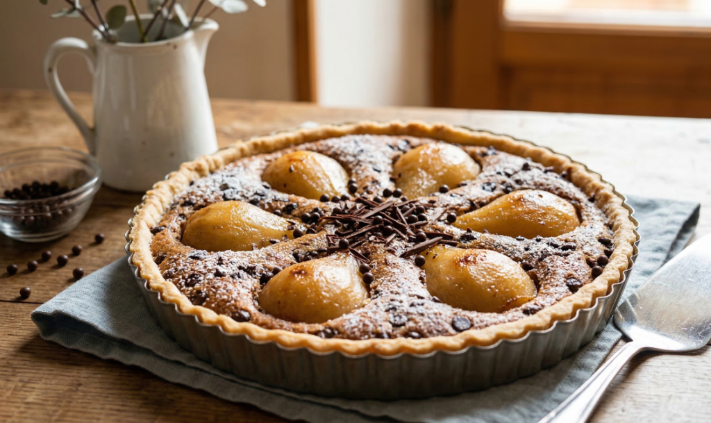 Tarte poire chocolat Cyril Lignac